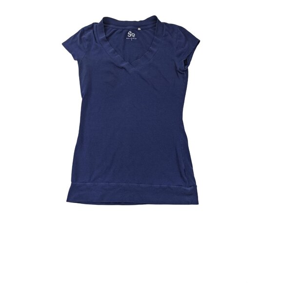 Women's So Blue Small V Neck Top Soft Knit 13d - Picture 9 of 9